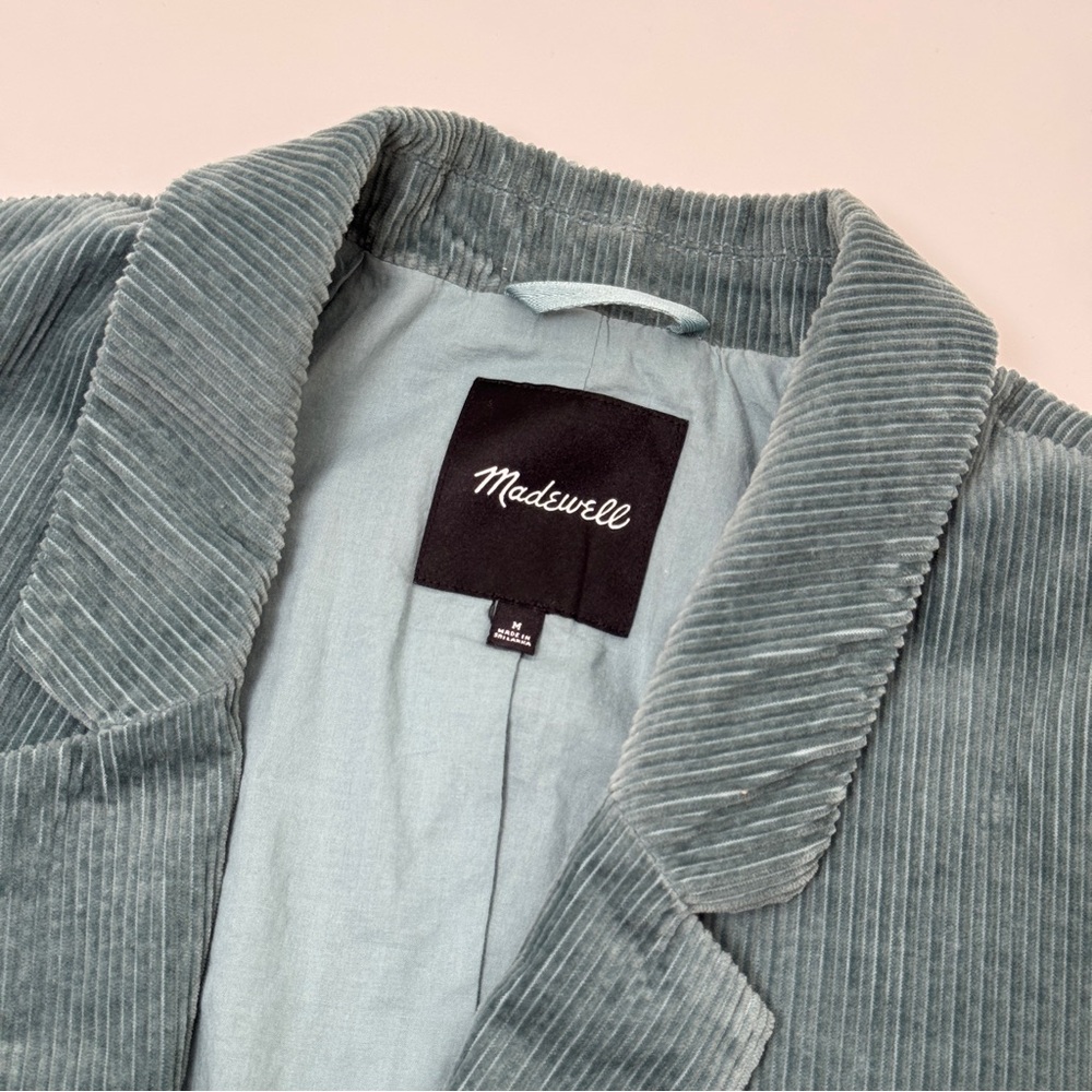 NWOT Madewell Corduroy Crop Dorset Blazer in Sage Green | Size Medium - Picture 3 of 6